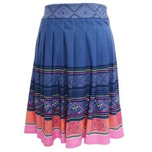 Blue & Pink Hmong Pleated Skirt